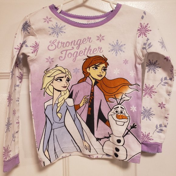 DISNEY FROZEN II PAJAMA TOP THERMAL SLEEPWEAR by NINAS - STRONGER TOGETHER - 5T - Picture 2 of 7